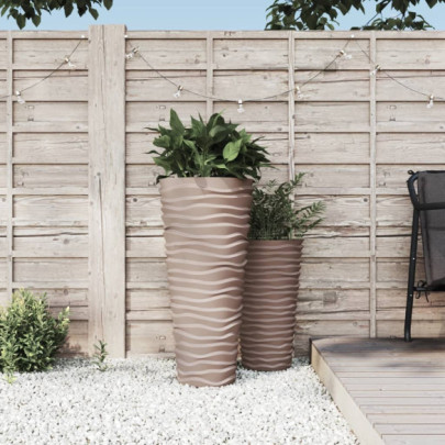 Jardinieră cu interior detașabil - mocha - 18/45 L - PP canelat
