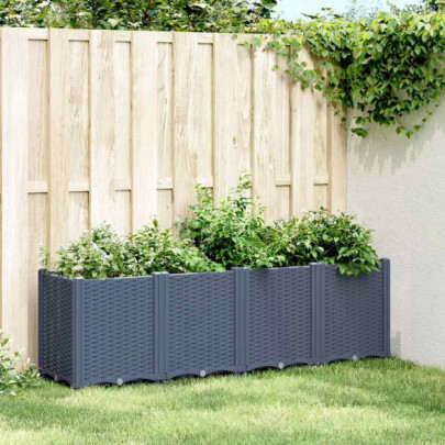 Jardinieră de grădină - albastru gri - 160x40x53 cm - PP