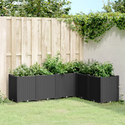 Jardinieră de grădină - negru - 160x120x53 cm - PP