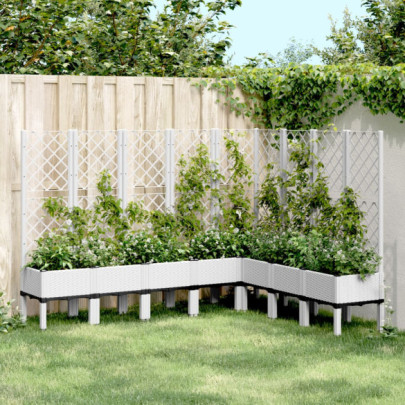 Jardinieră de grădină cu spalier - alb - 200x160x142 cm PP