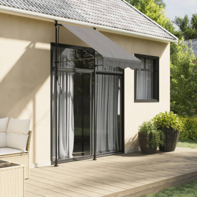 Copertină retractabilă - antracit - 100x150 cm - textil și oțel