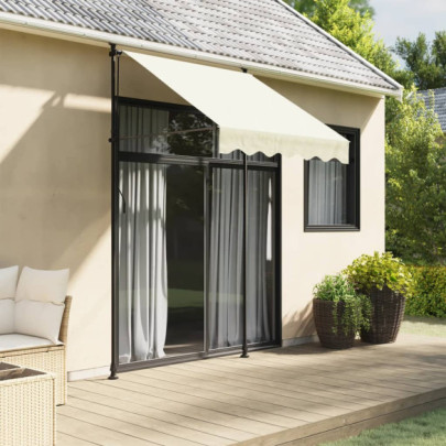 Copertină retractabilă - crem - 150x150 cm - țesătură și oțel