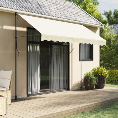 Copertină retractabilă - crem - 300x150 cm - țesătură și oțel