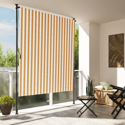 Jaluzea rulou de exterior portocaliu/alb 200x270 cm textil/oțel