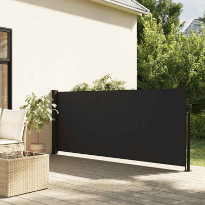 Copertina laterală retractabilă - negru - 140x500 cm