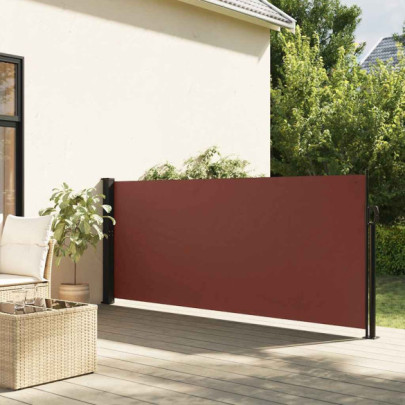 Copertină laterală retractabilă - maro - 120 x 600 cm