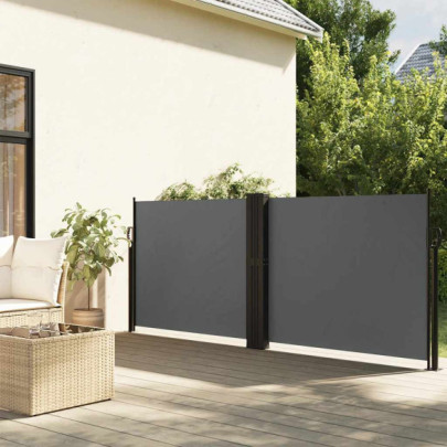 Copertină laterală retractabilă - antracit - 100 x 600 cm