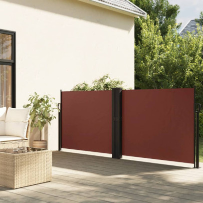 Copertină laterală retractabilă - maro - 120 x 600 cm