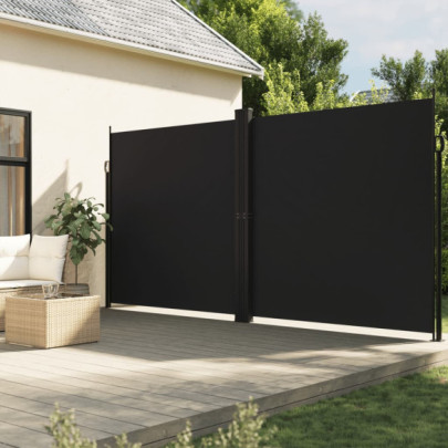 Copertină laterală retractabilă - negru - 200x600 cm