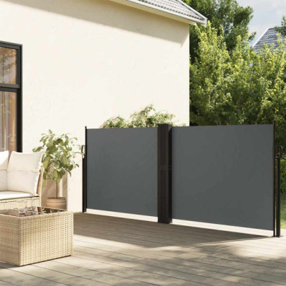 Copertină laterală retractabilă - antracit - 100 x 1000 cm
