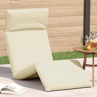 Șezlong pliabil crem 175x54x8,5 cm țesătură Oxford