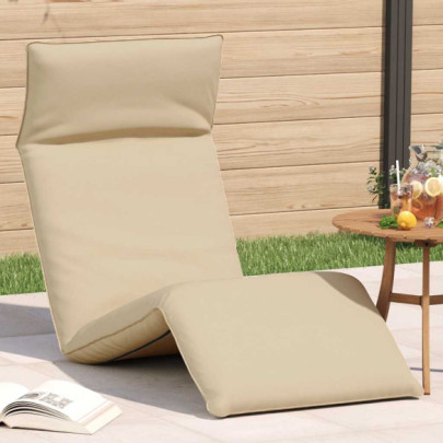 Șezlong pliabil Bej 175x54x8,5 cm țesătură Oxford