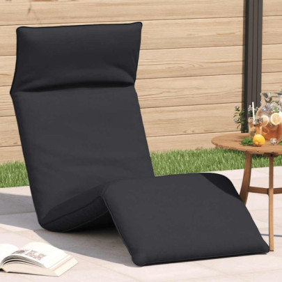 Șezlong pliabil negru 175x54x8,5 cm țesătură Oxford