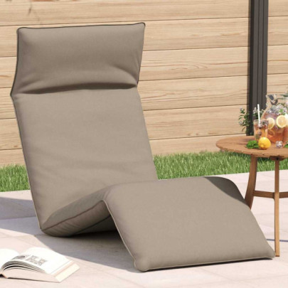 Șezlong pliabil - gri taupe - 175x54x8,5 cm - țesătură Oxford
