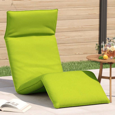 Șezlong pliabil - verde aprins - 175x54x8,5 cm - țesătură Oxford