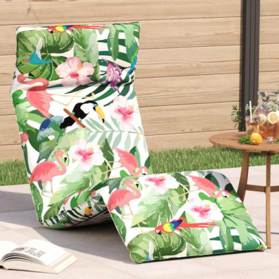 Șezlong pliabil - multicolor - 175x54x8,5 cm - țesătură Oxford