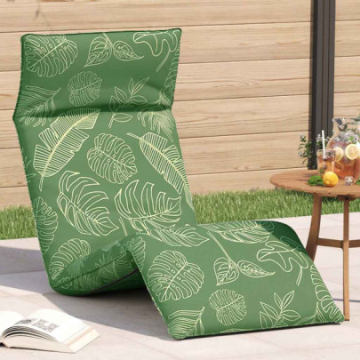 Șezlong pliabil cu model de frunze 175x54x8,5cm țesătură Oxford