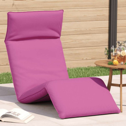 Șezlong pliabil - roz - 175x54x8,5 cm - țesătură Oxford