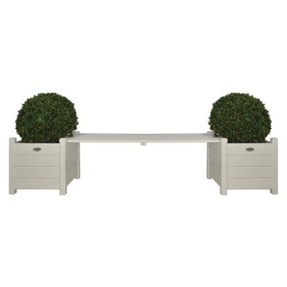 Esschert Jardiniere cu bancă tip pod - alb - CF33W