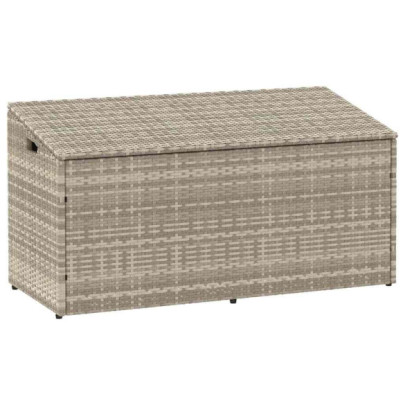 Cutie de depozitare grădină gri deschis 110x50x58 cm polirattan