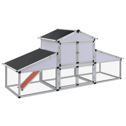 41323  Coteț de găini cu zonă de mișcare și repaus aluminiu