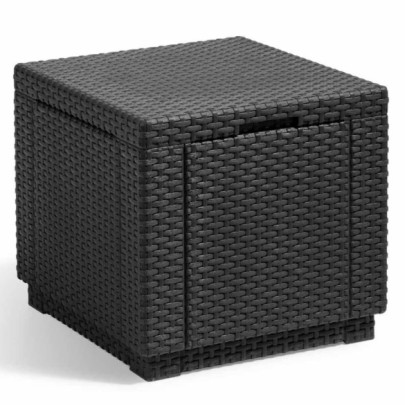 Taburet tip cub cu spațiu de depozitare - grafit - 213816