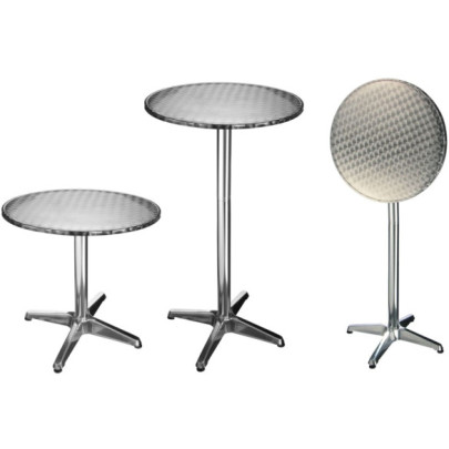 Masă bar-bistro pliabilă - 60 x 60x (58-115) cm - aluminiu - rotund
