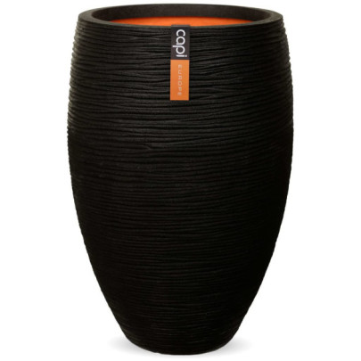 Ghiveci elegant Nature Rib Deluxe - negru - 40x60 cm - KBLR1131