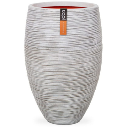 Ghiveci elegant Nature Rib Deluxe - ivoriu - 40x60 cm - KOFI1131