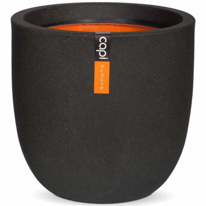 Jardinieră în formă de ou Urban Smooth - negru - 43x41 cm - KBL933
