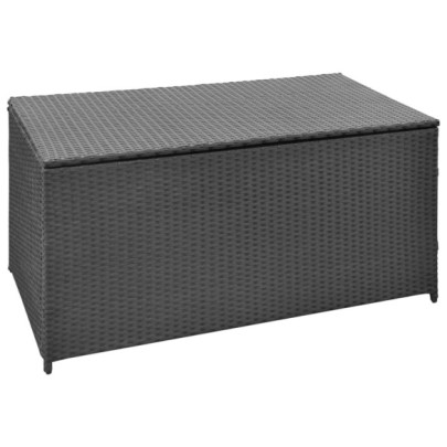 Ladă de depozitare de grădină - negru - 120x50x60 cm - poliratan