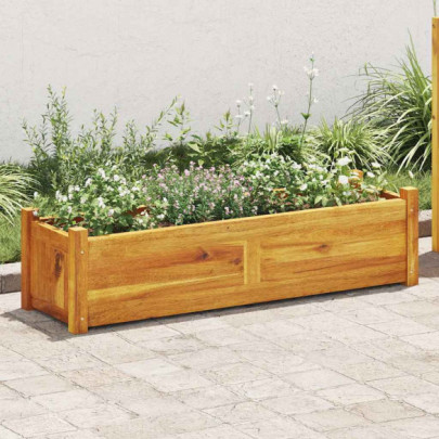 Strat înălțat de grădină - 100x30x25 cm - lemn de acacia