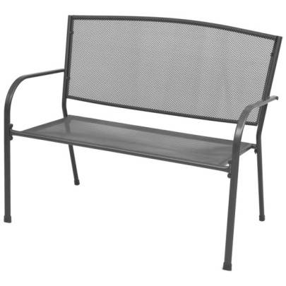 Bancă de grădină - antracit - 108 cm - oțel și plasă