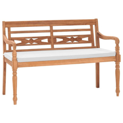 Bancă Batavia cu perne - 120 cm - lemn de tec
