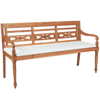 Bancă Batavia cu perne - 150 cm - lemn de tec