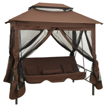Balansoar extensibil cu pavilion - cafeniu