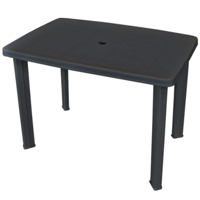 Masă de grădină - antracit - 101 x 68 x 72 cm - plastic
