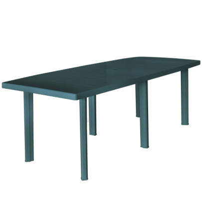 Masă de grădină - verde - 210 x 96 x 72 cm - plastic