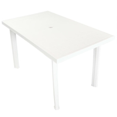 Masă de grădină - alb - 126 x 76 x 72 cm - plastic