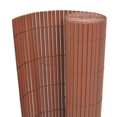 Gard de grădină cu două fețe - maro - 90 x 500 cm - PVC