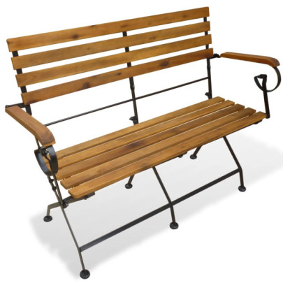 Bancă de grădină pliabilă - 112 cm - lemn masiv de acacia