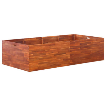 Strat înălțat de grădină - 200 x 100 x 50 cm - lemn de acacia