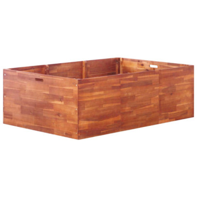 Strat înălțat de grădină - 150 x 100 x 50 cm - lemn de acacia