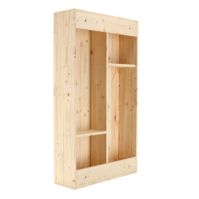 Masă de bar de perete cu raft rabatabil - natural - L