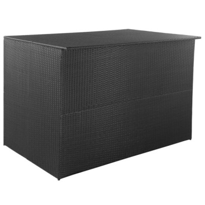 Ladă de depozitare de grădină - negru - 150x100x100 cm - poliratan