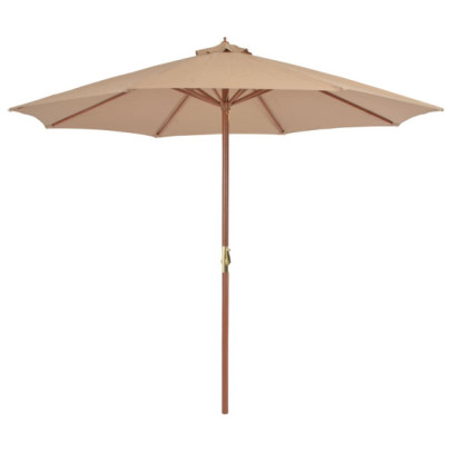 Umbrelă soare de exterior - stâlp metalic - 300 cm - gri taupe