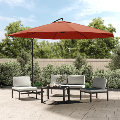 Umbrelă în consolă cu stâlp din aluminiu - 350 cm - cărămiziu