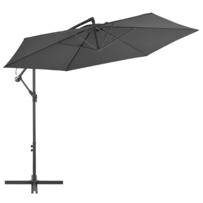 Umbrelă în consolă cu stâlp din aluminiu - 300 cm - antracit