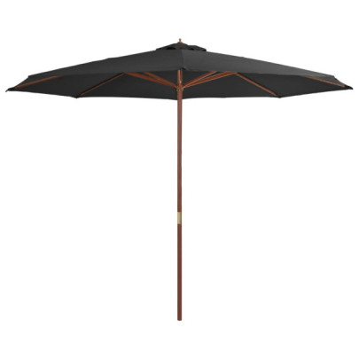 Umbrelă de soare de exterior - stâlp din lemn - antracit - 350 cm