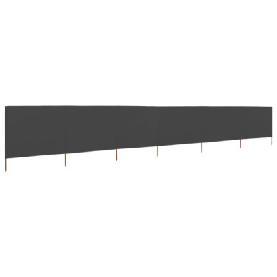 Paravan anti-vânt cu 6 panouri - gri - 800 x 80 cm - textil